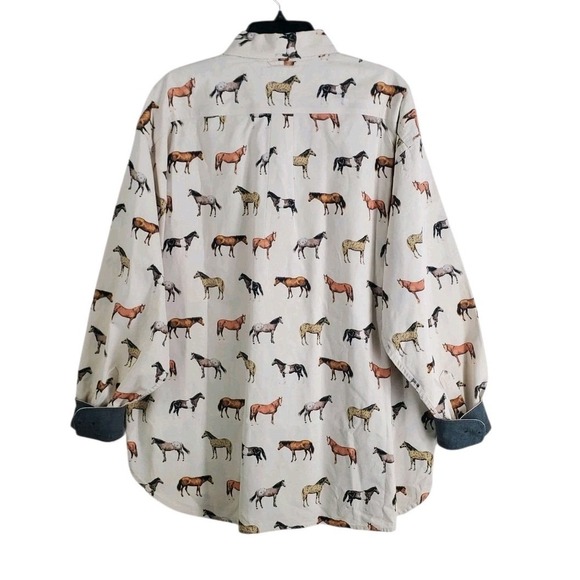 Vtg Y2K Davey Jones Tommy Hilfiger Shirt Mens XL Button LS Horses Equestrian - Picture 10 of 10